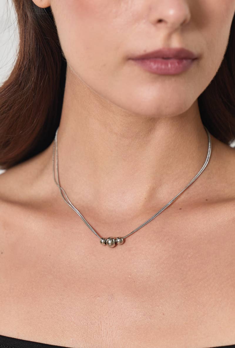 BYREN | ÉLINE L'ATELIER - Wholesale Pendant/Charm Necklace - 224DY31 stainless steel ball necklace2