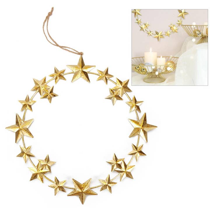 Truu Design Starry Night Hanging Wreath,Wall Décor for wholesale by Truu Design