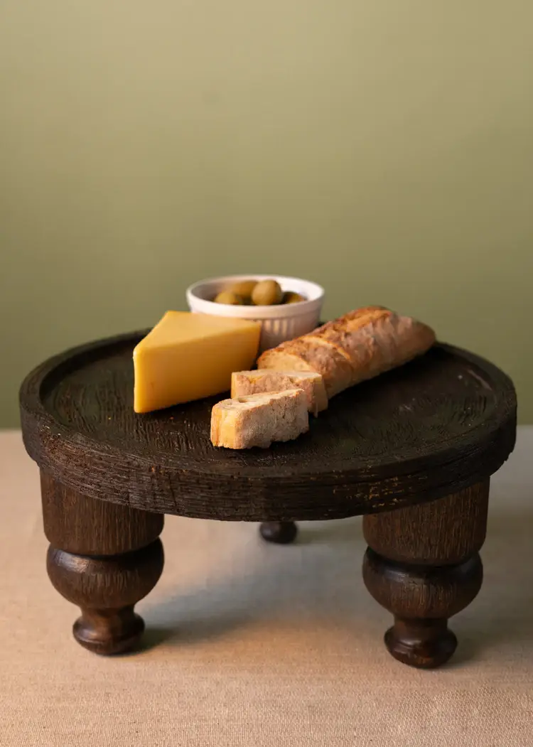 Jamali Garden - Wholesale Side Table - 14in Wide Banjara Reclaimed Look Black Rugged Wood Stand5