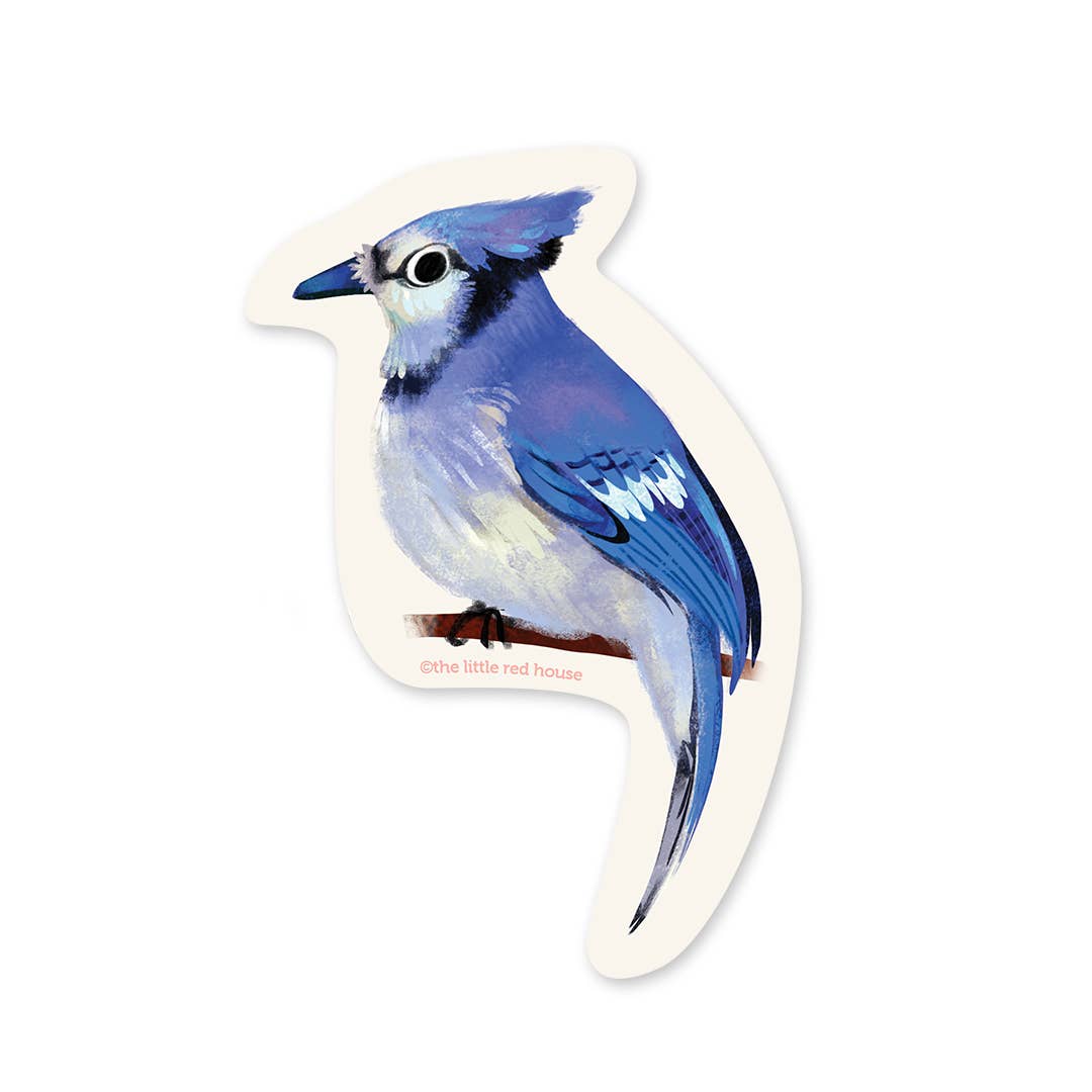 The Little Red House - Wholesale Sticker - Blue Jay Vinyl Bird Sticker