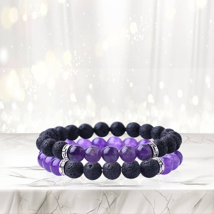 The American Gift Company (TAGCO) - Wholesale Aromatherapy Bracelet - Lava Stone Aromatherapy Diffuser Bracelet (2-Pk)3