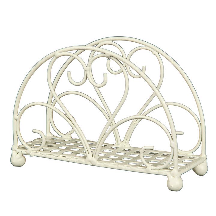 Ijzeren servethouder - antiek wit voor wholesale door Ambiente Haus