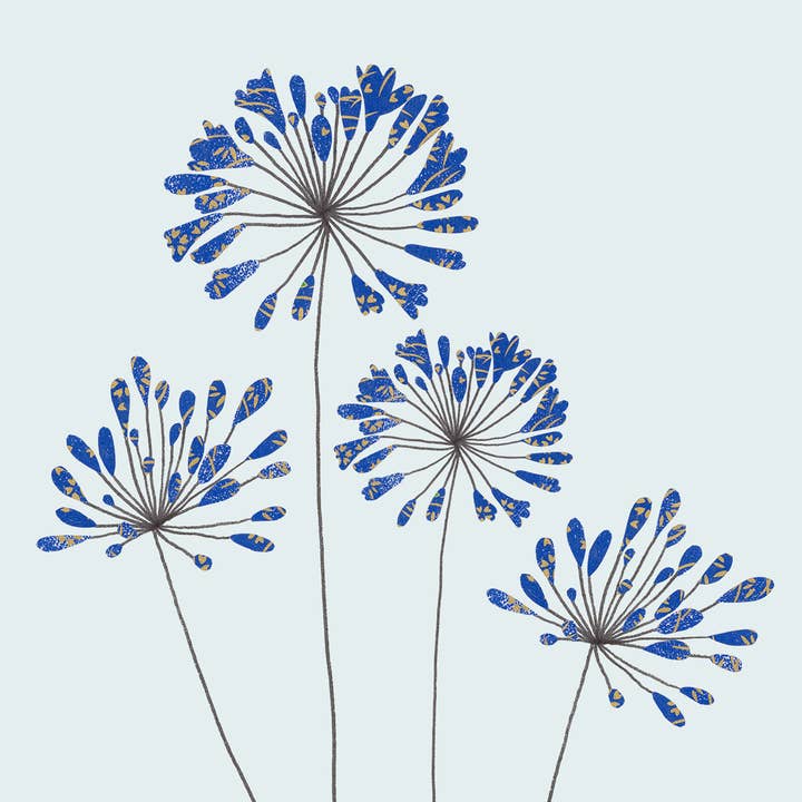 Inky Blue Ltd t/a Holy Mackerel – wholesale Födelsedagskort – Agapanthus Penblwydd Hapus Nain av Eloise Hall (walesiska)