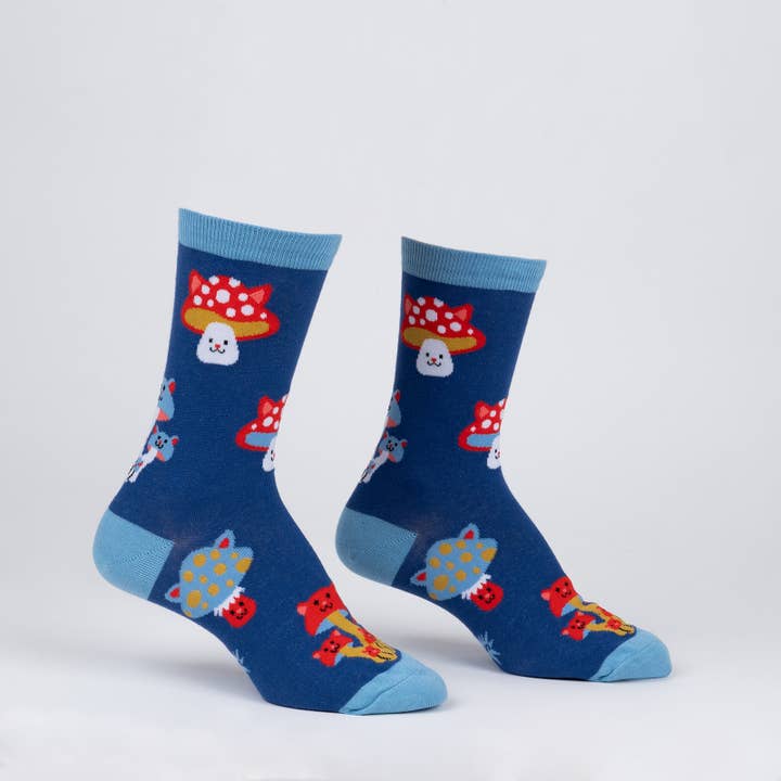 Mushroom Cats Crew Socks for wholesale by Sock it To Me
