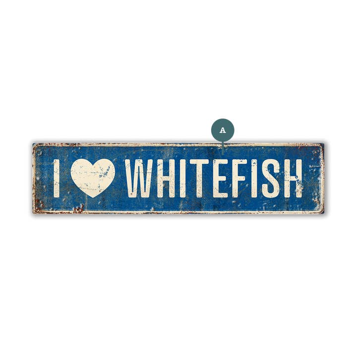 Landmark "I Heart" Custom Signs: Blue Heart - Wall Decor for wholesale by Old Wood Signs