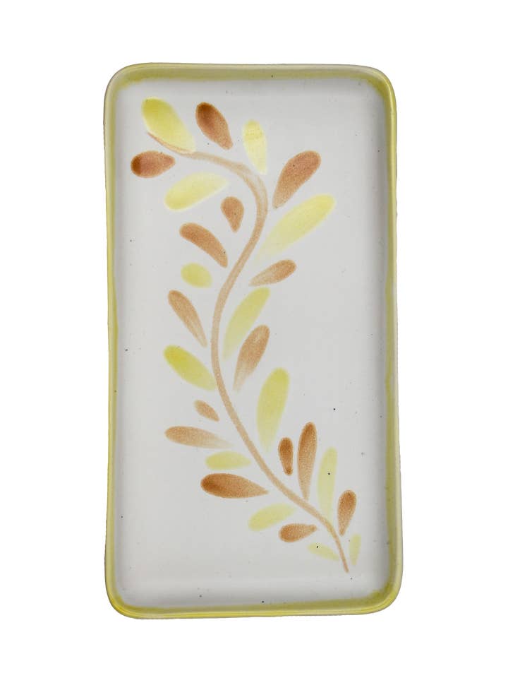 Strokes of Honey Stoneware Tray for wholesale by Pó de Barro