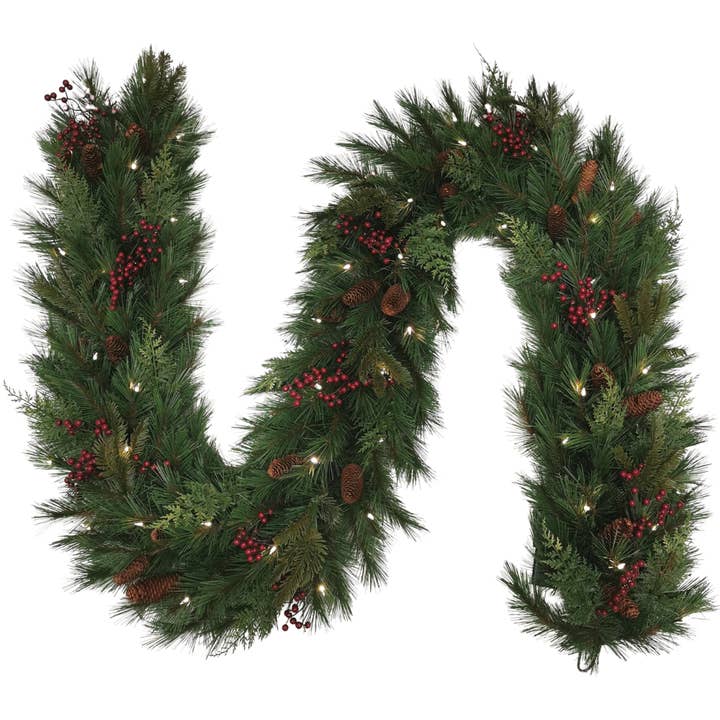 Plymouth T5 LED B/O 12' Garland for wholesale by Celestial Lights
