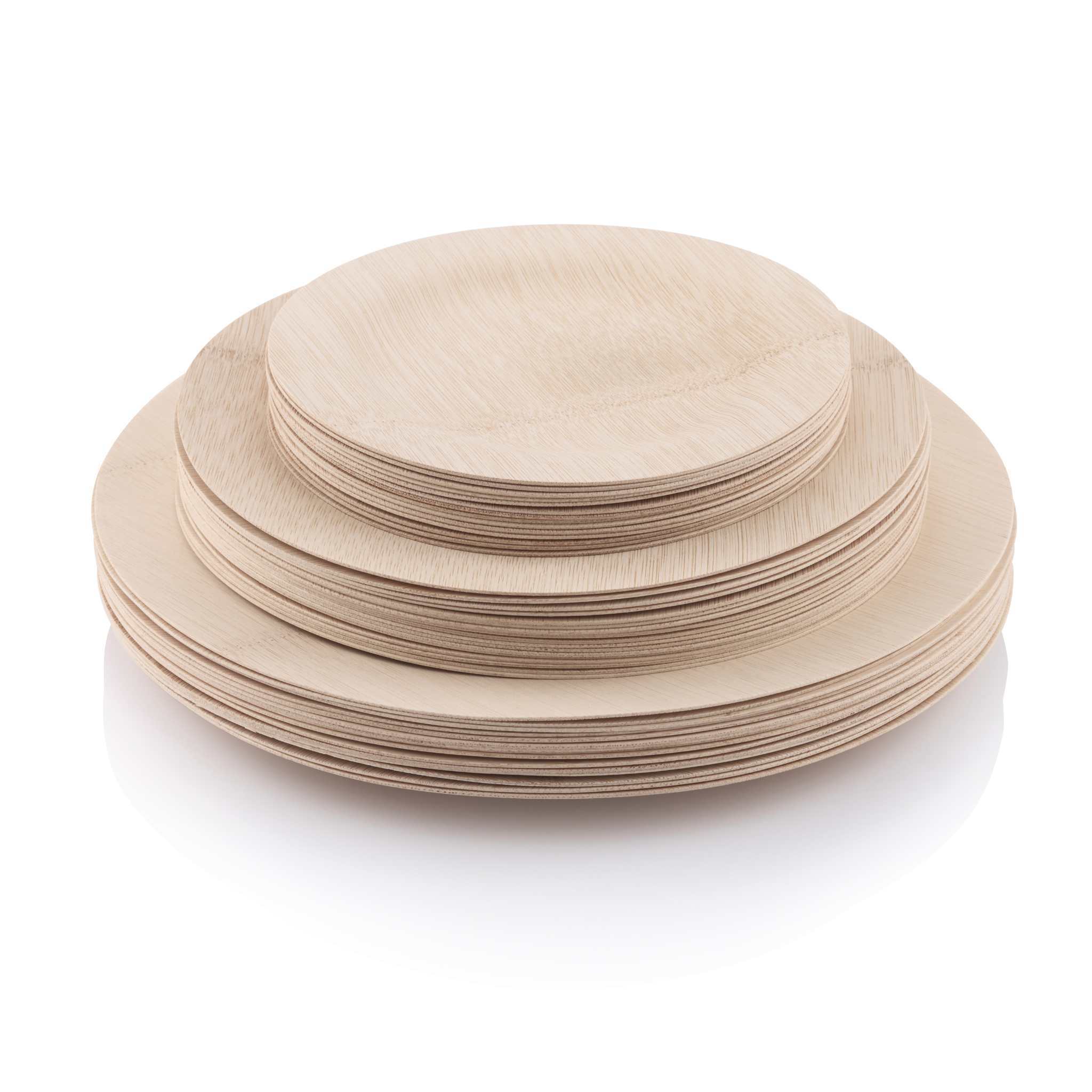 bambu® – wholesale Disposable plate – Disposable Bamboo Round Plates, Bulk Case of 1002