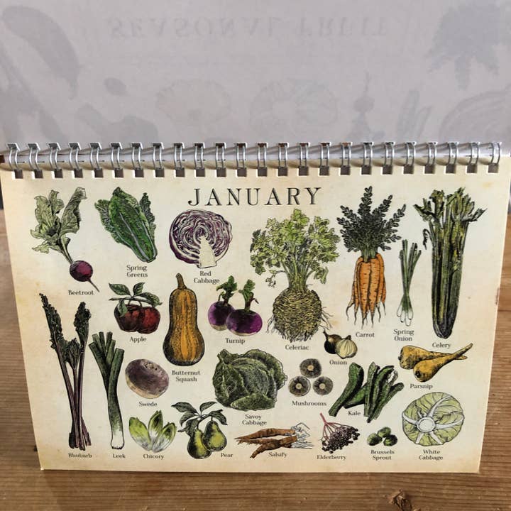 Hannah Turpin Designs - Vendita all'ingrosso Calendario - Calendario stagionale, calendario mensile da tavolo per frutta e verdura (UK F7