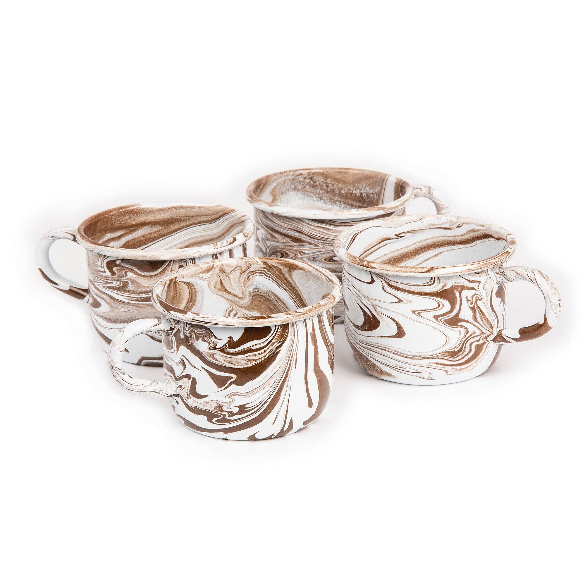 Artesano | Home Decor - Wholesale Coffee Mug - Enamel Mug Set, (4) Piece Enamelware Mug Set, Service for 4, Marbled3