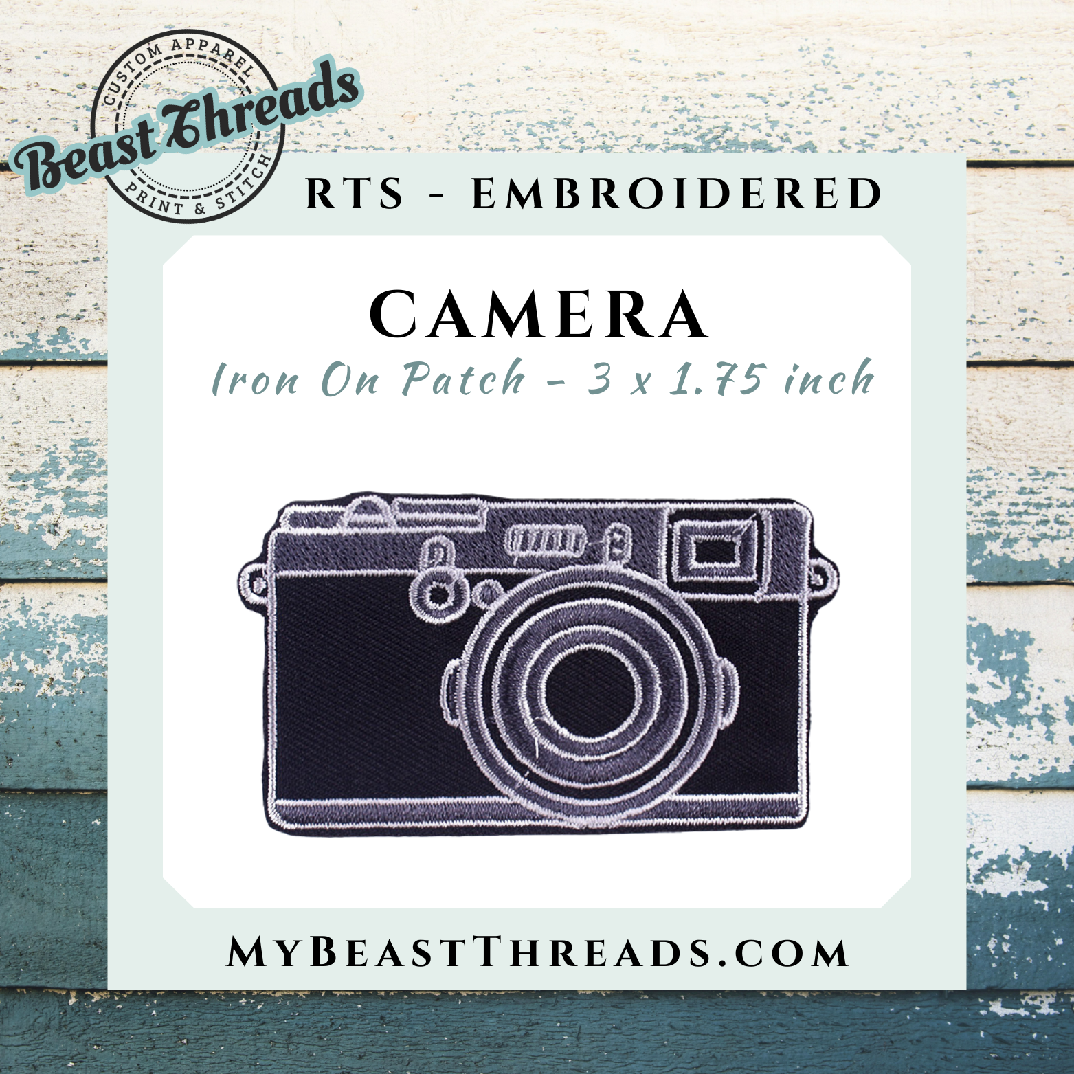 Beast Threads LLC - Wholesale Patch - Camera Embroidered Patch- RTS0