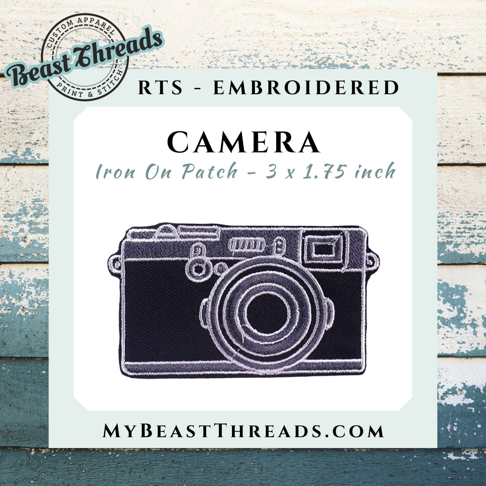 Beast Threads LLC - Wholesale Patch - Camera Embroidered Patch- RTS