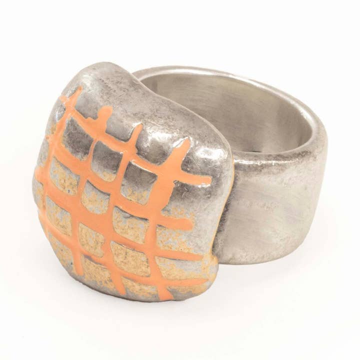 Waffel-Top aus Silber in Pfirsich für den Großhandel von Rebecca Nadler Designs