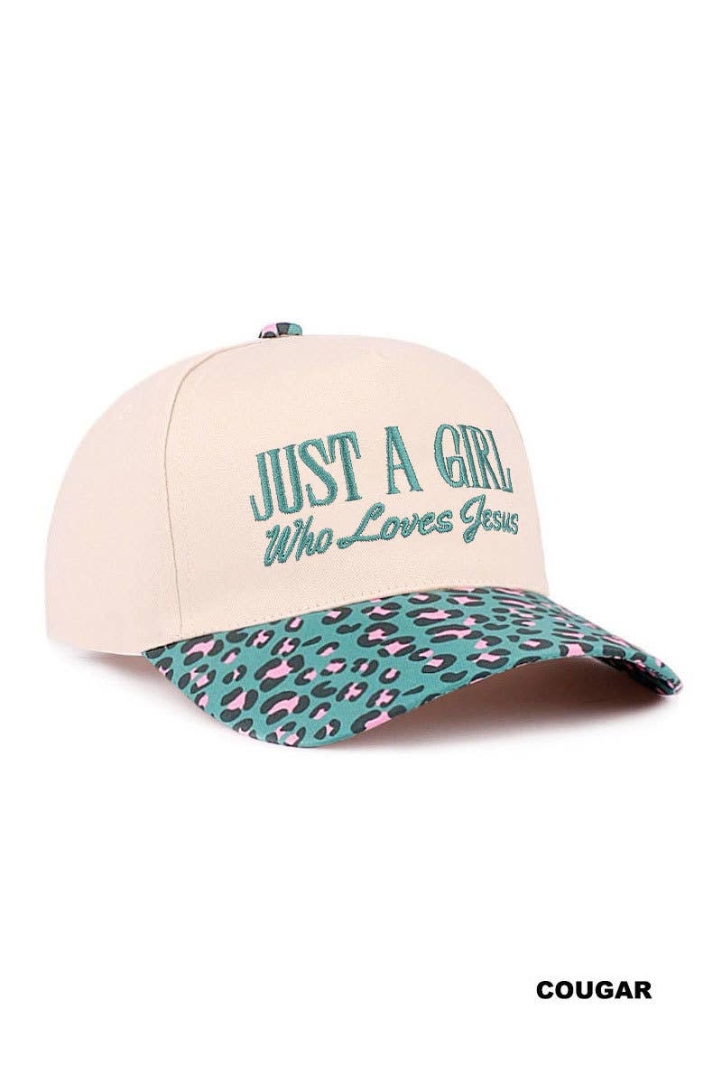 42POPS - Wholesale Baseball Cap - Women's - `.0724 Just A Girl Who Loves Jesus Two Tone Canvas Cotton Cap SI-283