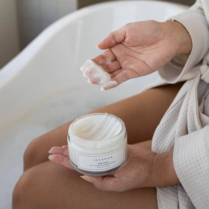 Jazeena - Wholesale Body Scrub/Exfoliant - Magnesium Body Scrub | Supports Sleep, Zechstein-Rich 6.7oz7