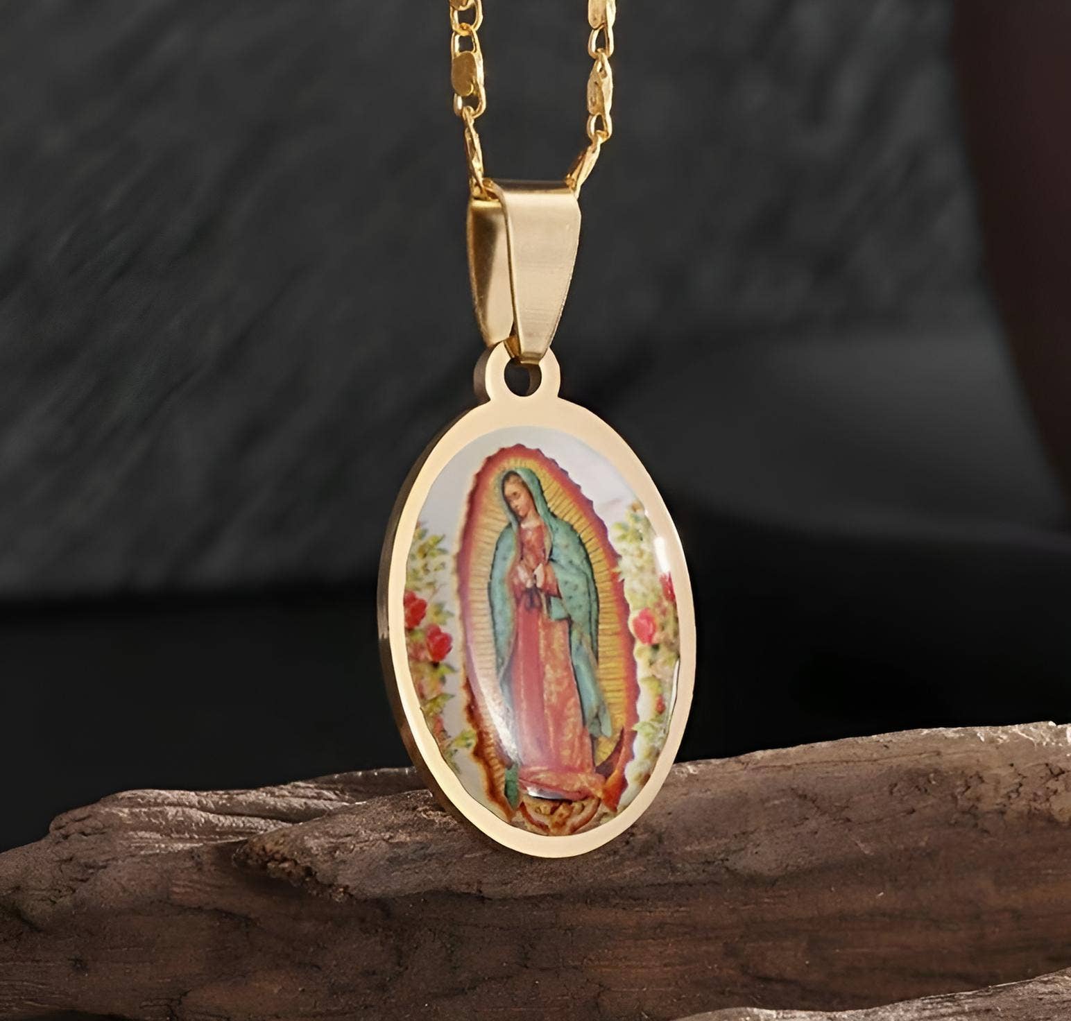 Wild & Free - Wholesale Pendant/Charm Necklace - Collar de la Virgen de Guadalupe3