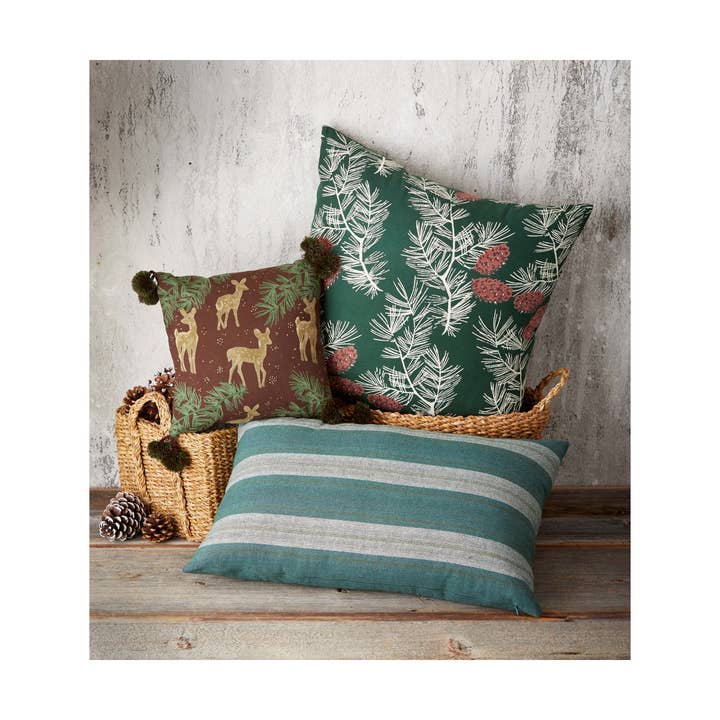 Green Wilde Pinecone Decorative Throw Pillow for wholesale on Faire