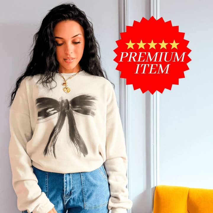 5 STAR! Grunge Black Bow Sweatshirt - Dust for wholesale by Mountain Moverz