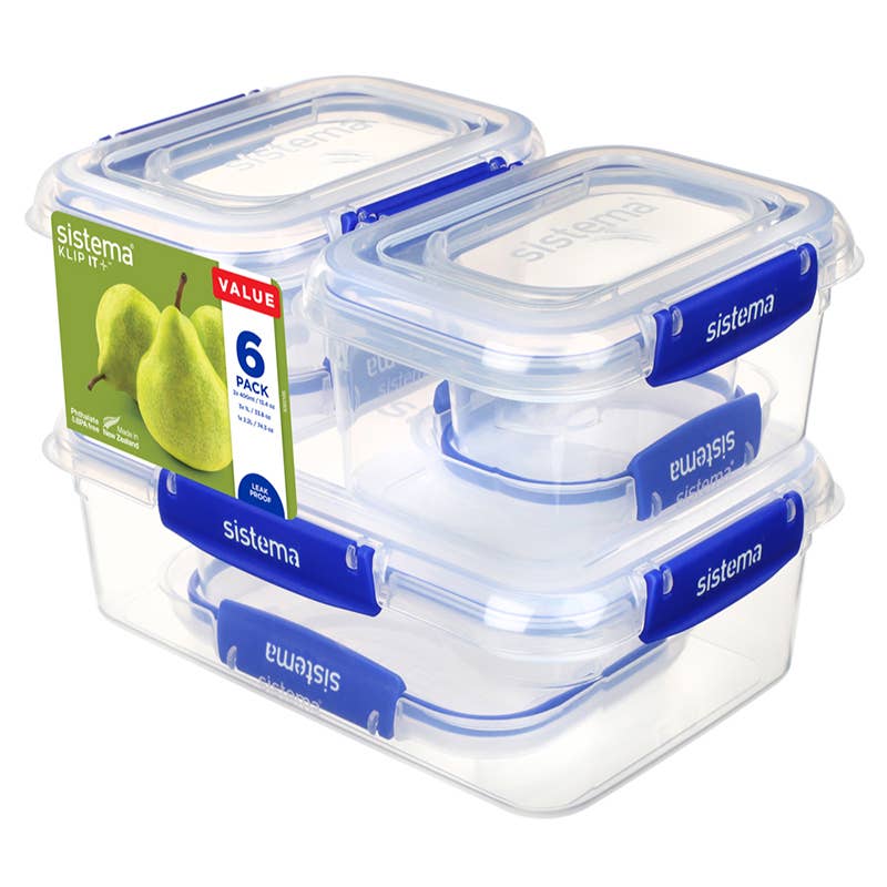 Dexam UK – wholesale Food storage container – Sistema Klip It Plus 6 Pack Essentials0