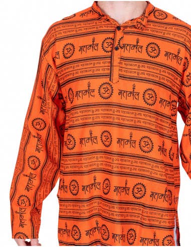 Orange Kurta for Men's Style Ethnic Shirt for wholesale on Faire2
