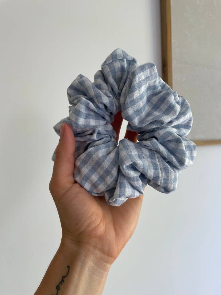 Elastico Jumbo a quadretti blu per la vendita all'ingrosso da parte di Love Scout Designs