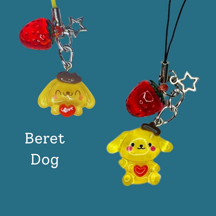 Faebelle Haven - Wholesale Keychain - Women's - Kawaii Characters Strawberry Tech Charm | Cute Keychain Phone Bag Accessory5