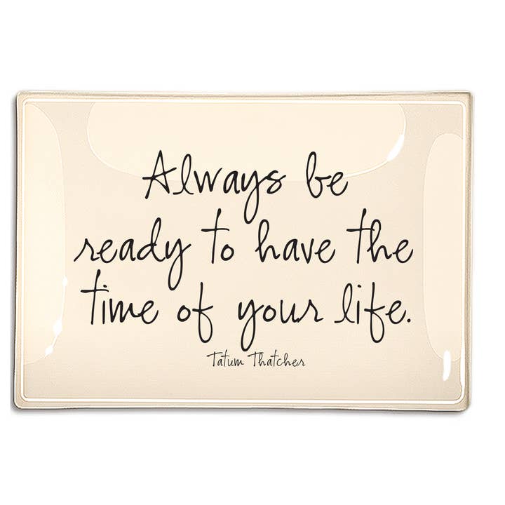 Ben's Garden - Wholesale Decorative Tray - Always Be Ready Decoupage Glass Tray0