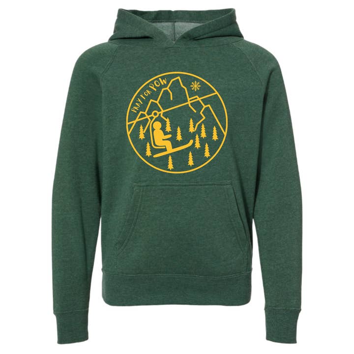 Kids Hoodie Pray For Pow Toddler-Ski Snowboard Sweatshirt for wholesale by Spruce Seed