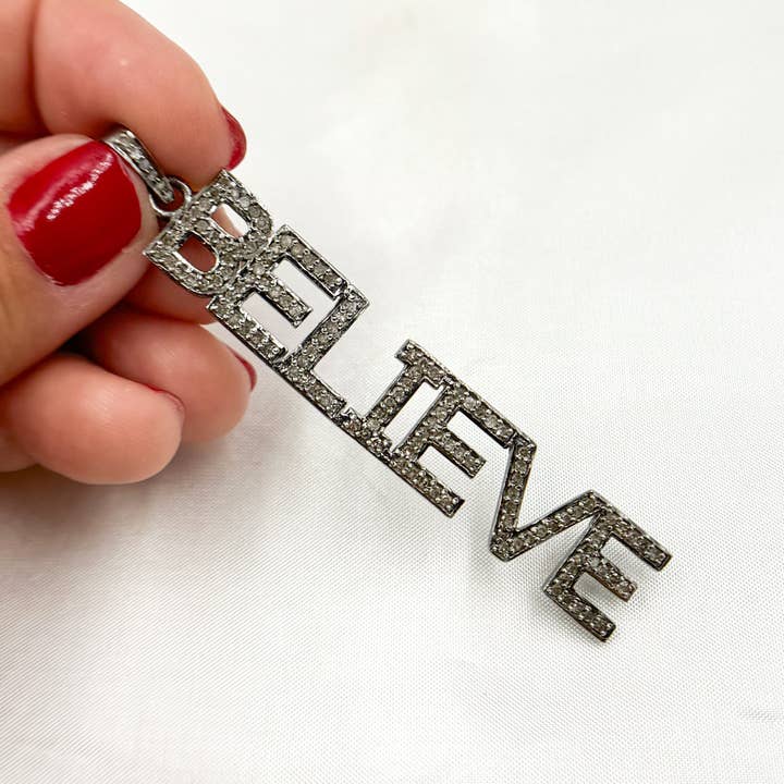 DP580. Diamant Zilveren Geloof Hanger voor wholesale door Tresor Jewelry Inc.