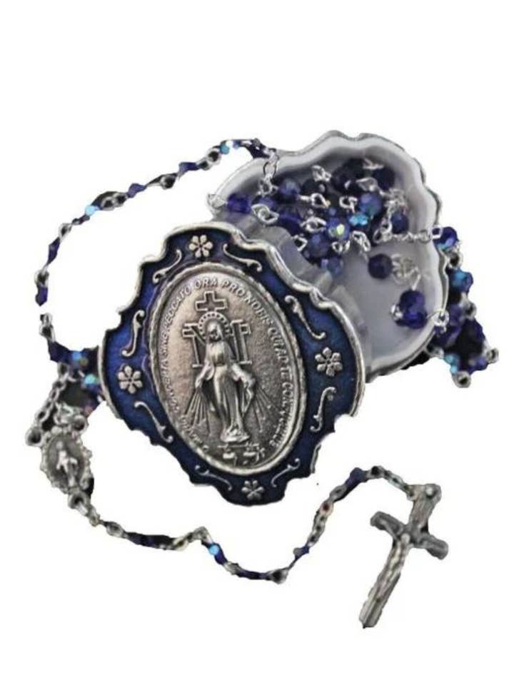 Miraculous Medal Rosary and Box 16" for wholesale by Goldscheider of Vienna