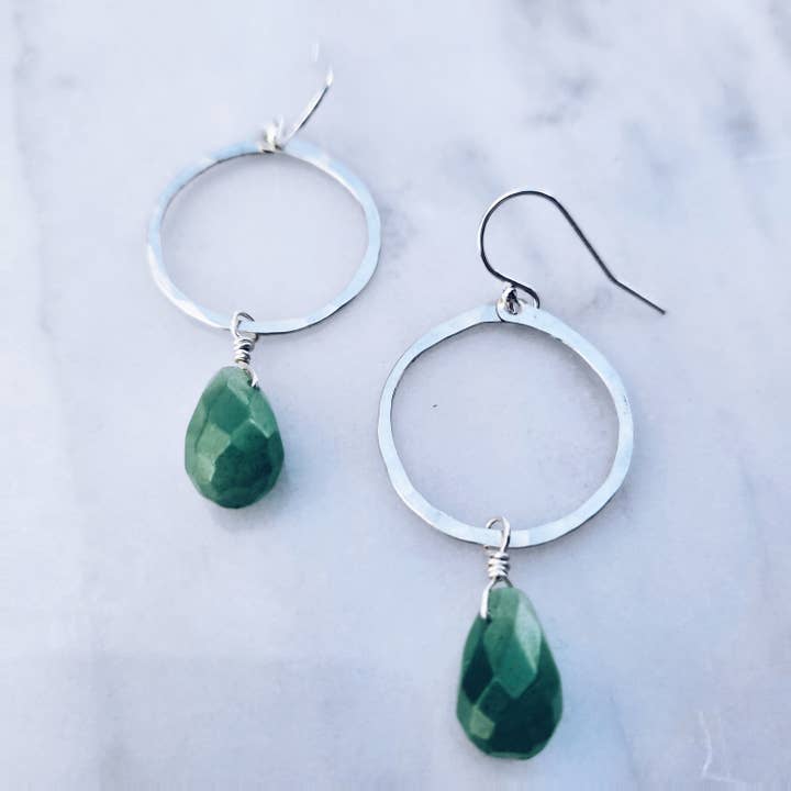 Handgefertigte Ohrringe aus Sterlingsilber — Aventurin-Perlen für den Großhandel von Sunny Bay Handmade Jewelry