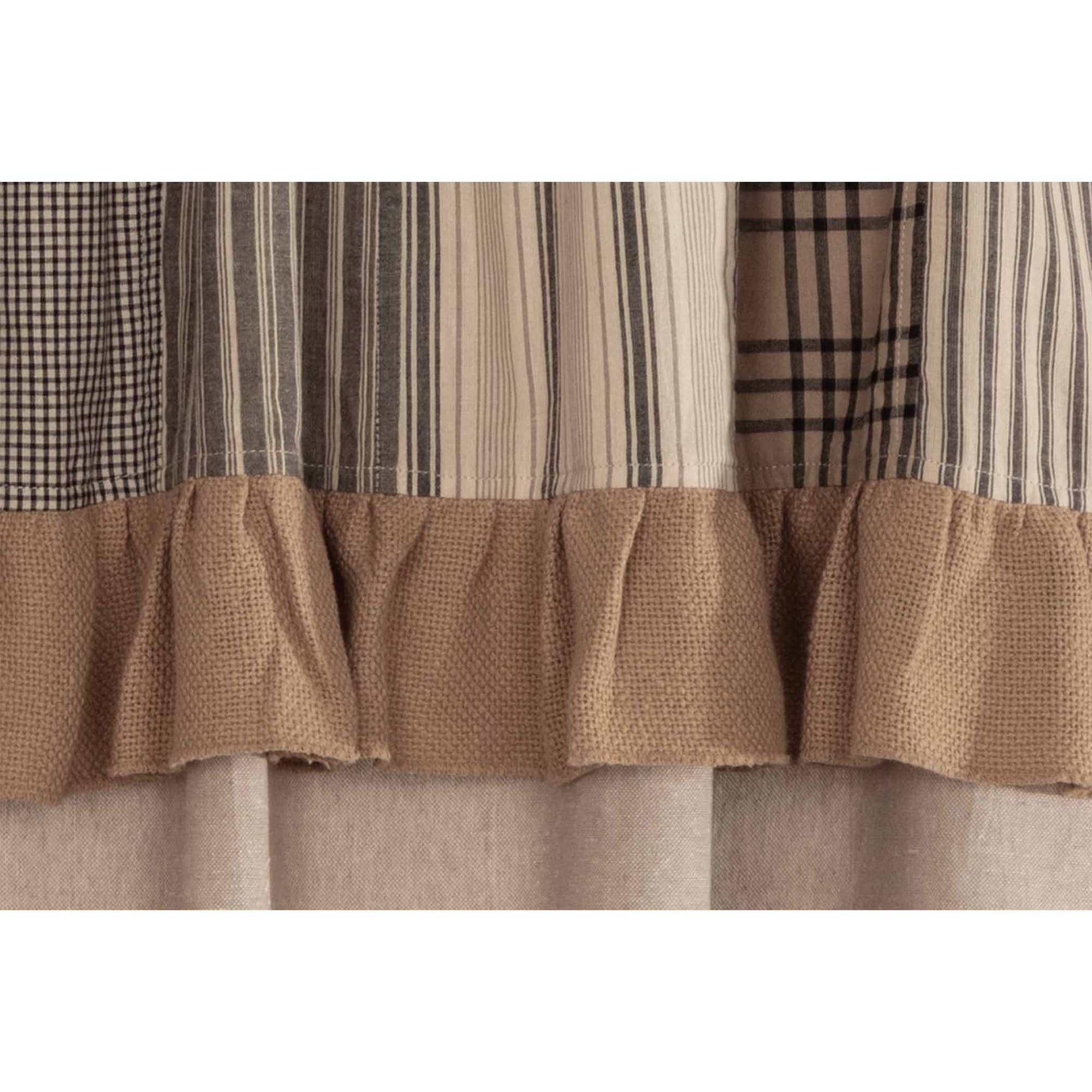 VHC Brands - Vente Rideaux - Panneau court uni en chambray charbon de Sawyer Mill avec6