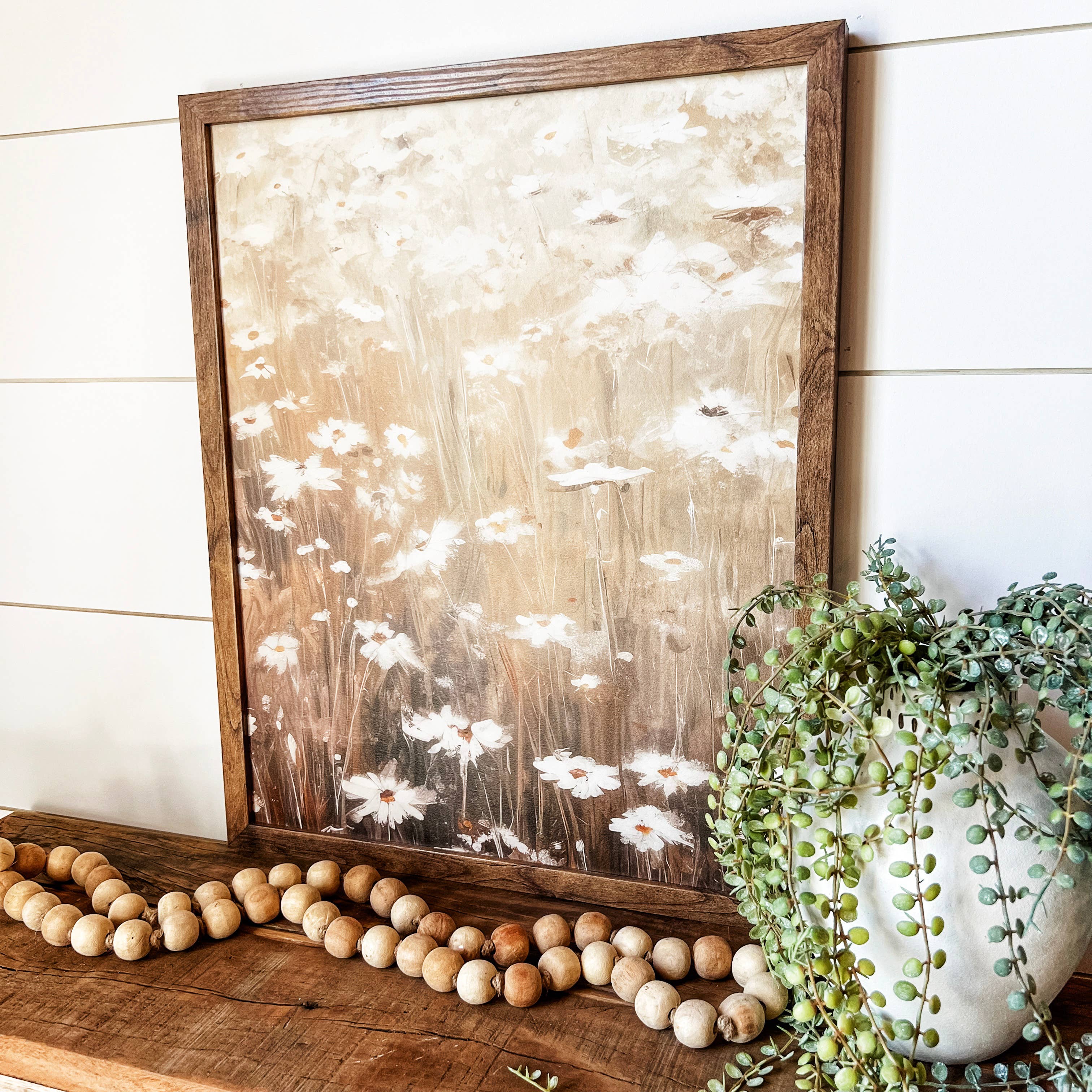 WillowBee Signs & Designs - Vente Pancarte - Panneau en bois imprimé de marguerites blanches5