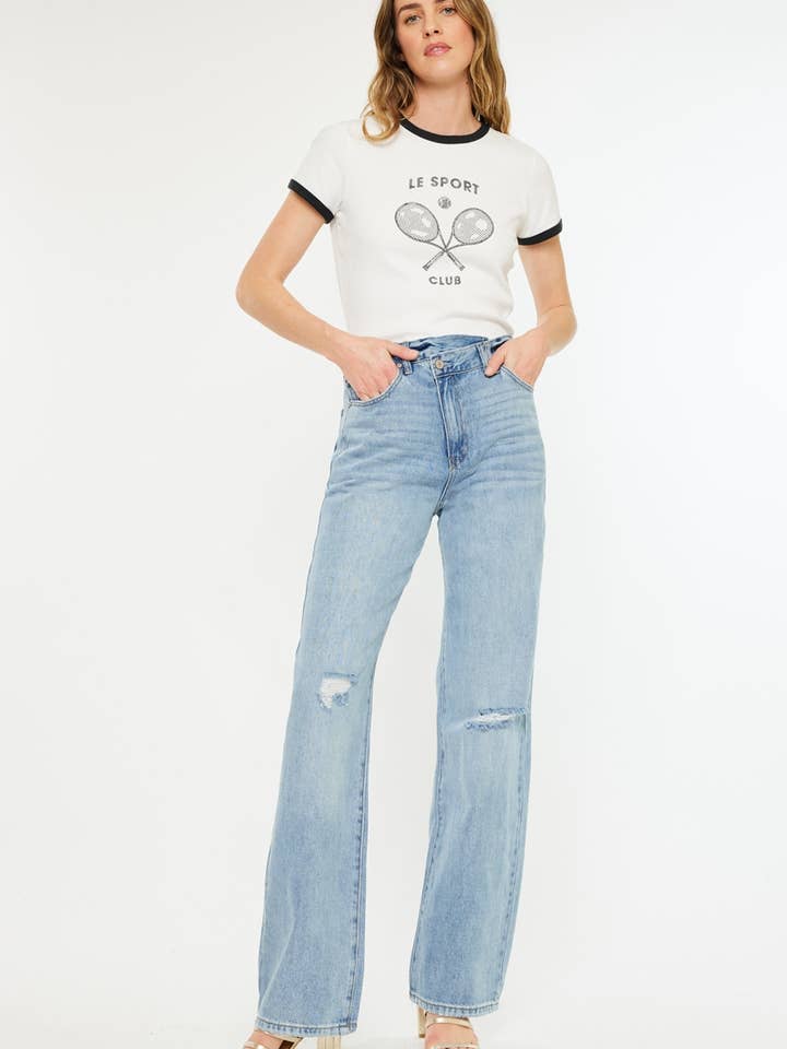 OPEN PACK 90'S WIDE LEG STRAIGHT JEANS-KC7872L-OP for wholesale by Kan Can USA