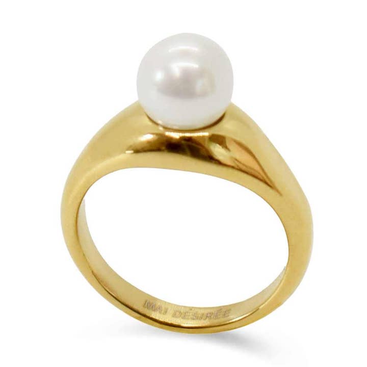 JUNI GULD PERLE RING for engroshandel hos MAI DESIREE