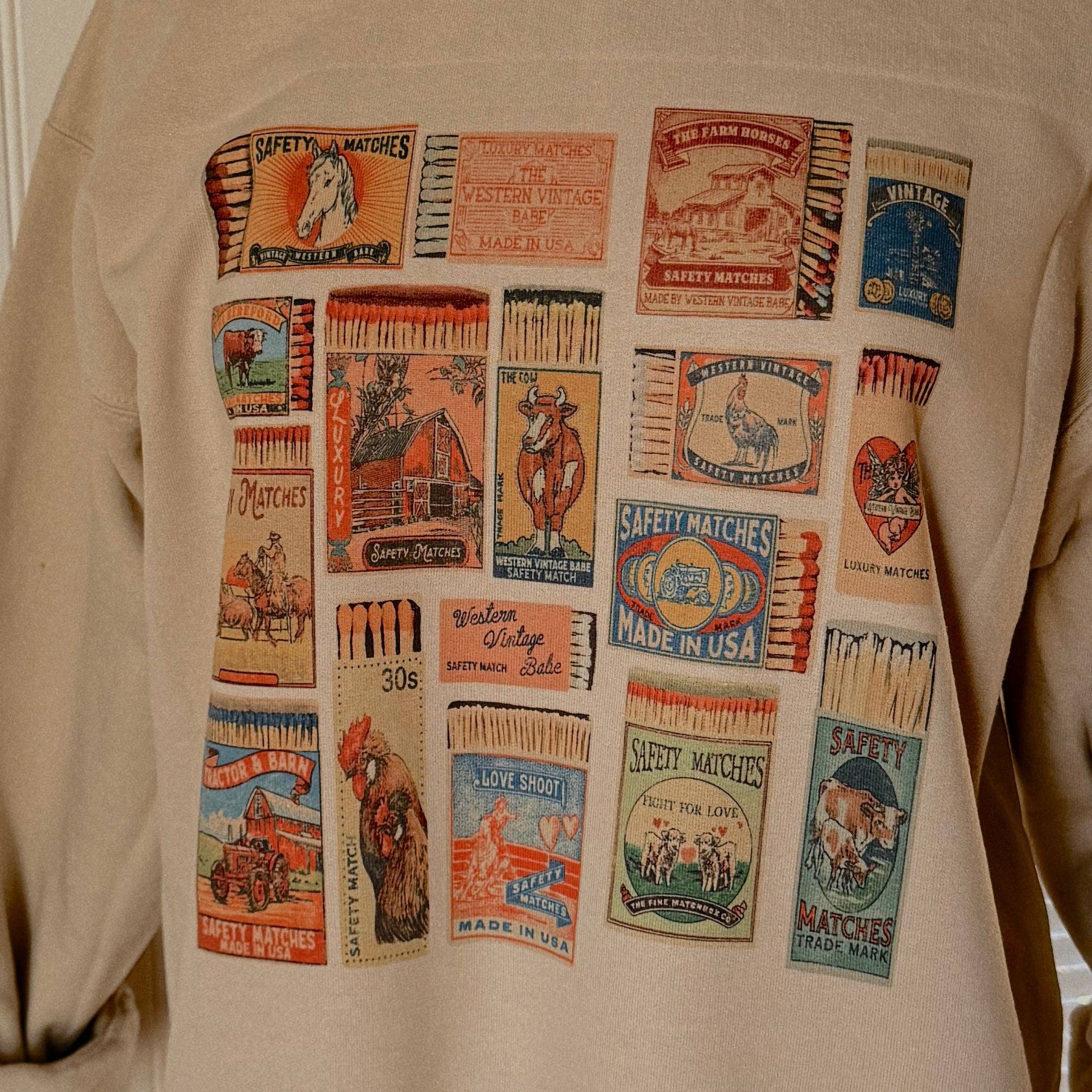 Western Vintage Babe – Camisola gráfica - Mulher por atacado – WVB MATCHBOX2