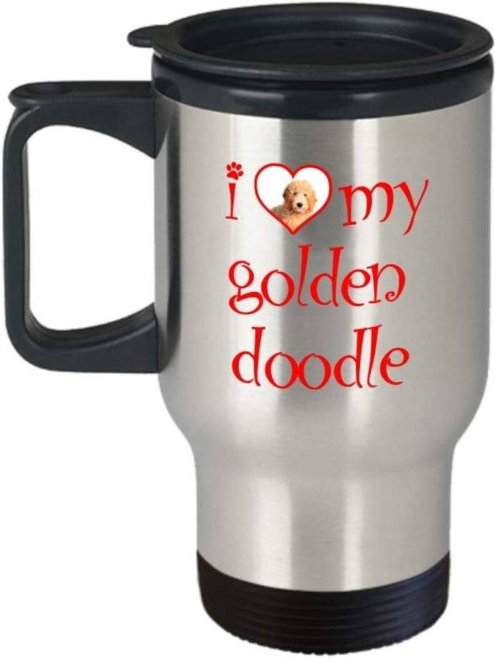 Tasse de voyage Golden Doodle - Gobelet isotherme pour la vente par CustomHappy