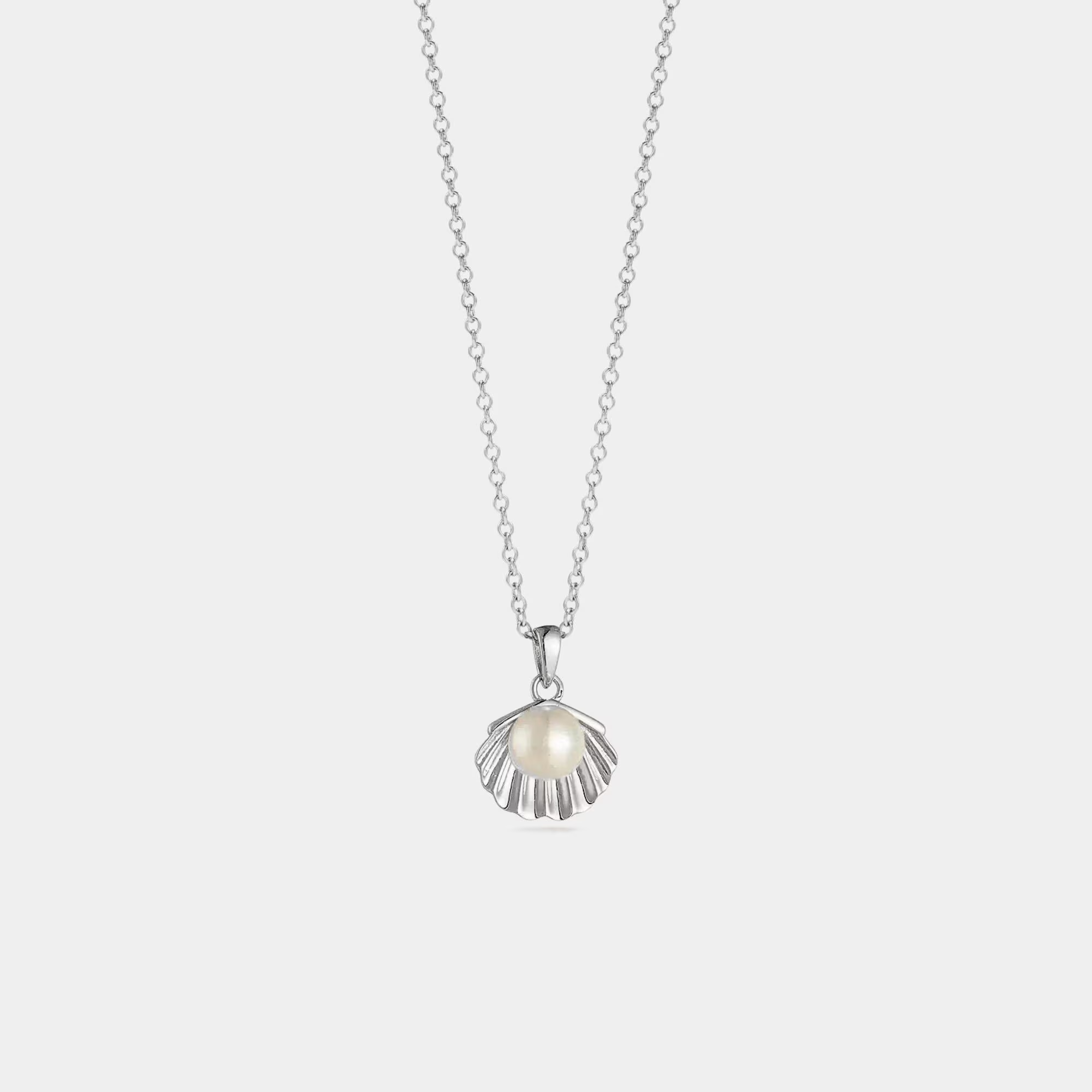 Perimade & Co. LLC - Wholesale Pendant/Charm Necklace - Seashell Pearl Beach Pendant Necklace in 925 Sterling Silver2