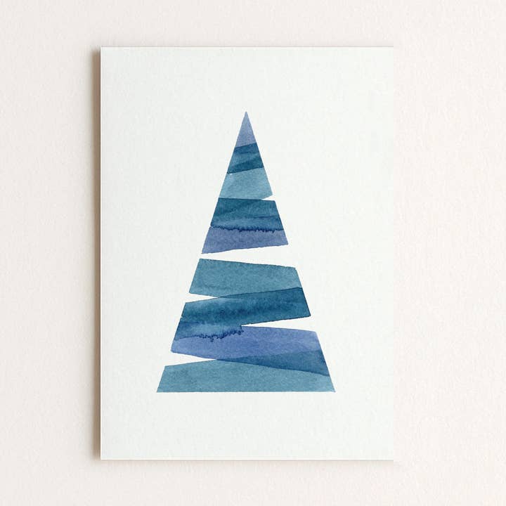 Postkarte Baum - blau, abstrakt für den Großhandel von atelier pio