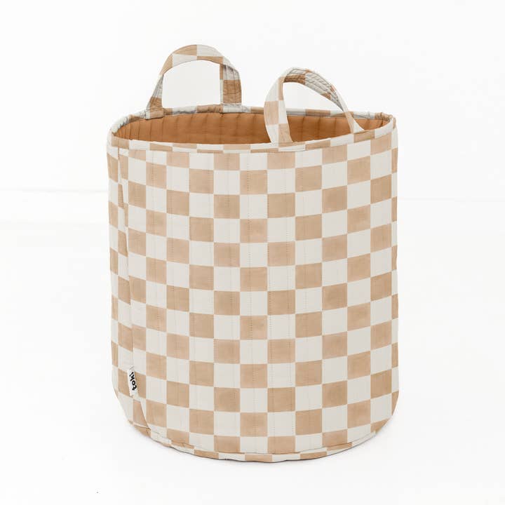 Checker Toffee Storage Basket for wholesale by Toki Kids