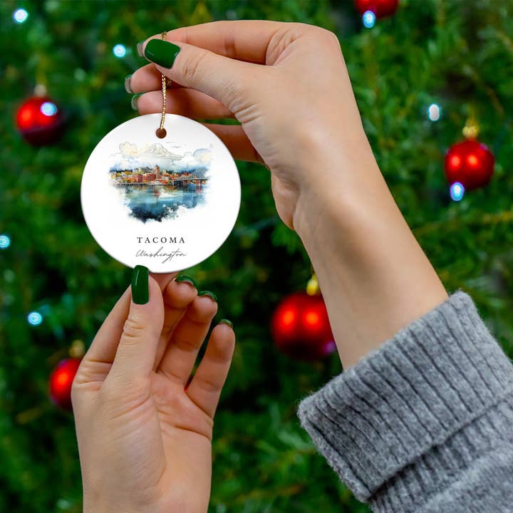 Premium Travel Art - Wholesale Ornament - Tacoma Souvenir Ornament | One-Sided Print | Matte2