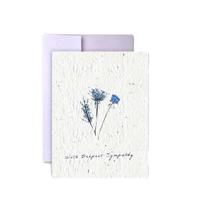 Artsy Em - Wholesale Sympathy card - With Deepest Sympathy Wildflower Seed Paper Greeting Card