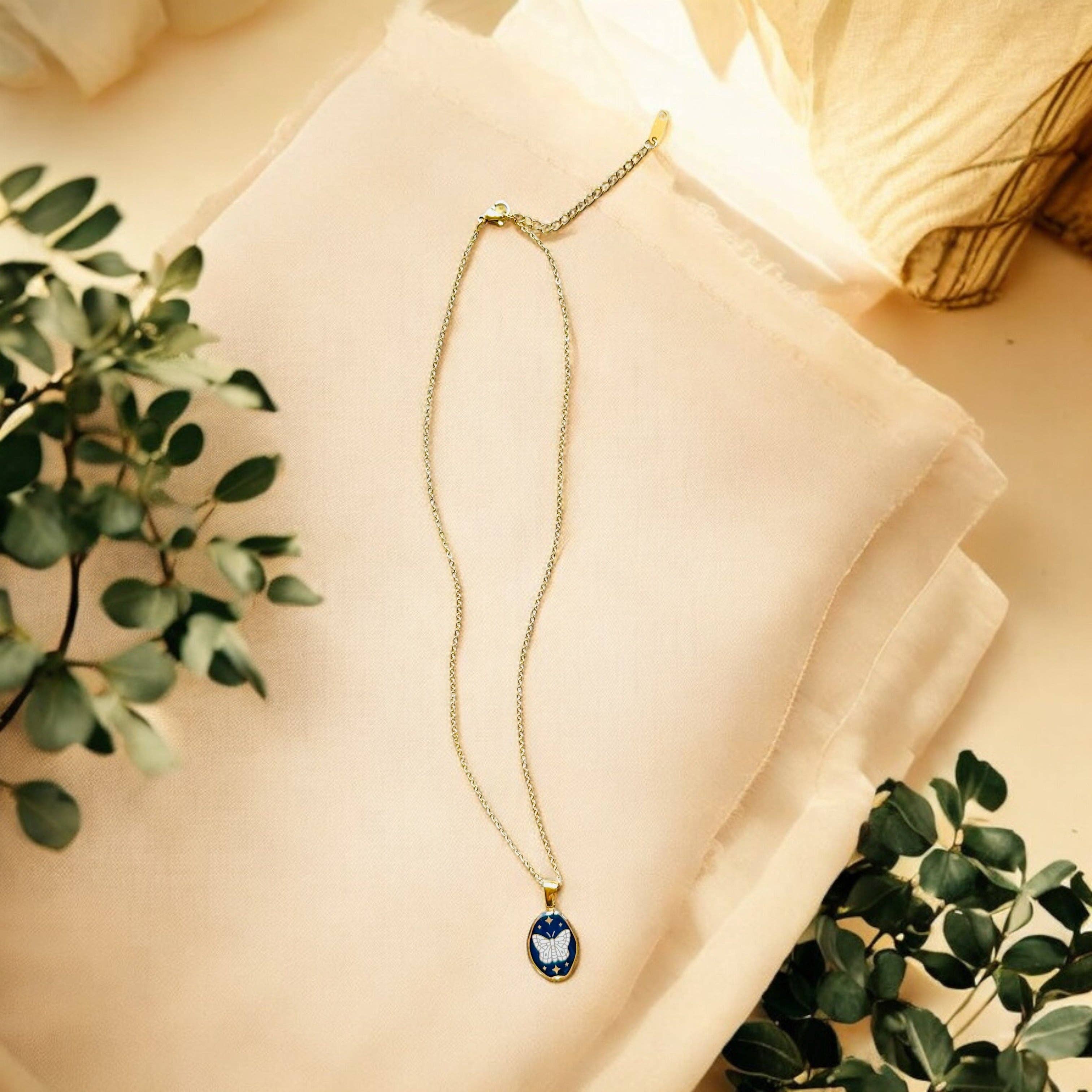Soul Charms - Wholesale Pendant/Charm Necklace - Butterfly Metamorphosis - 18K Gold Plated, Waterproof Necklace2