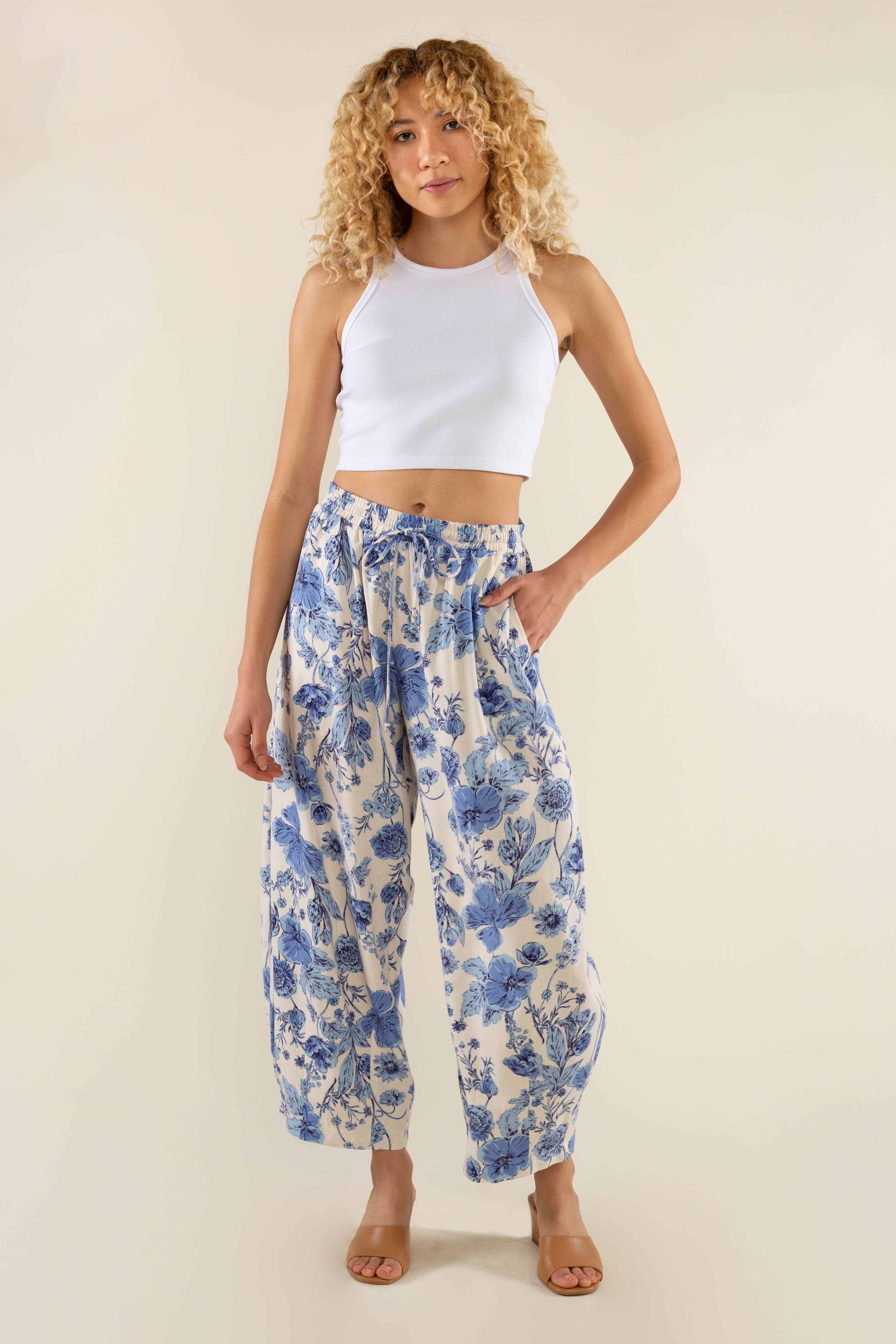 NLT - Wholesale Pants - Women's - Sonoma Floral Lantern Pant w/ Drawstrings9