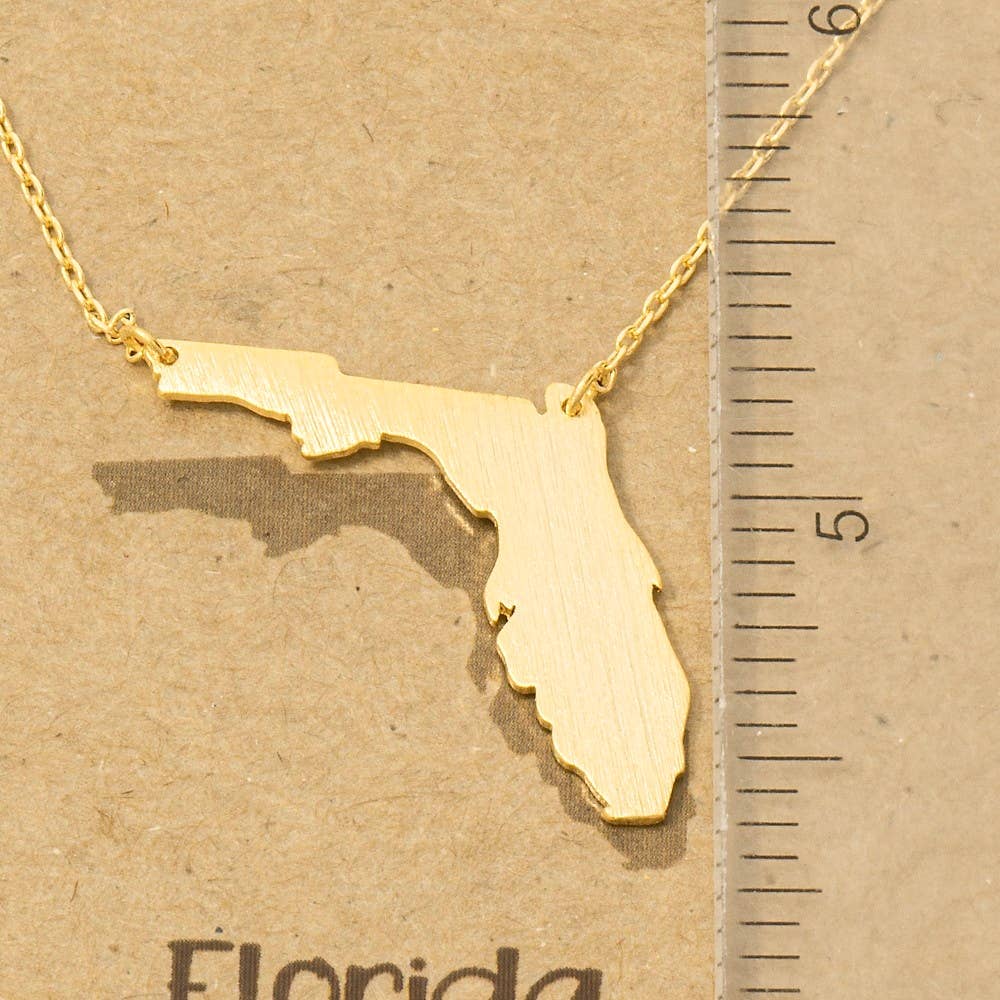 Fame Accessories - Wholesale Pendant/Charm Necklace - Florida State Pendant Necklace3