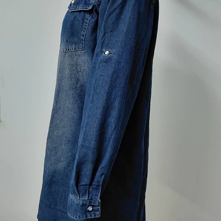 Hope & Sunshine - Wholesale Dress - Women's - Washed Denim Long Sleeve Casual Dress2