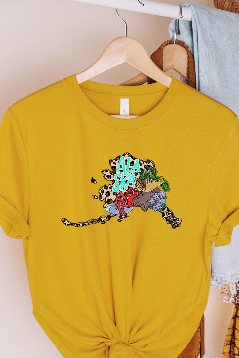 COLORBEAR – wholesale T-shirt med logga - Dam – Alaska STAT HANDRITAD GRAFISK T-SHIRT11