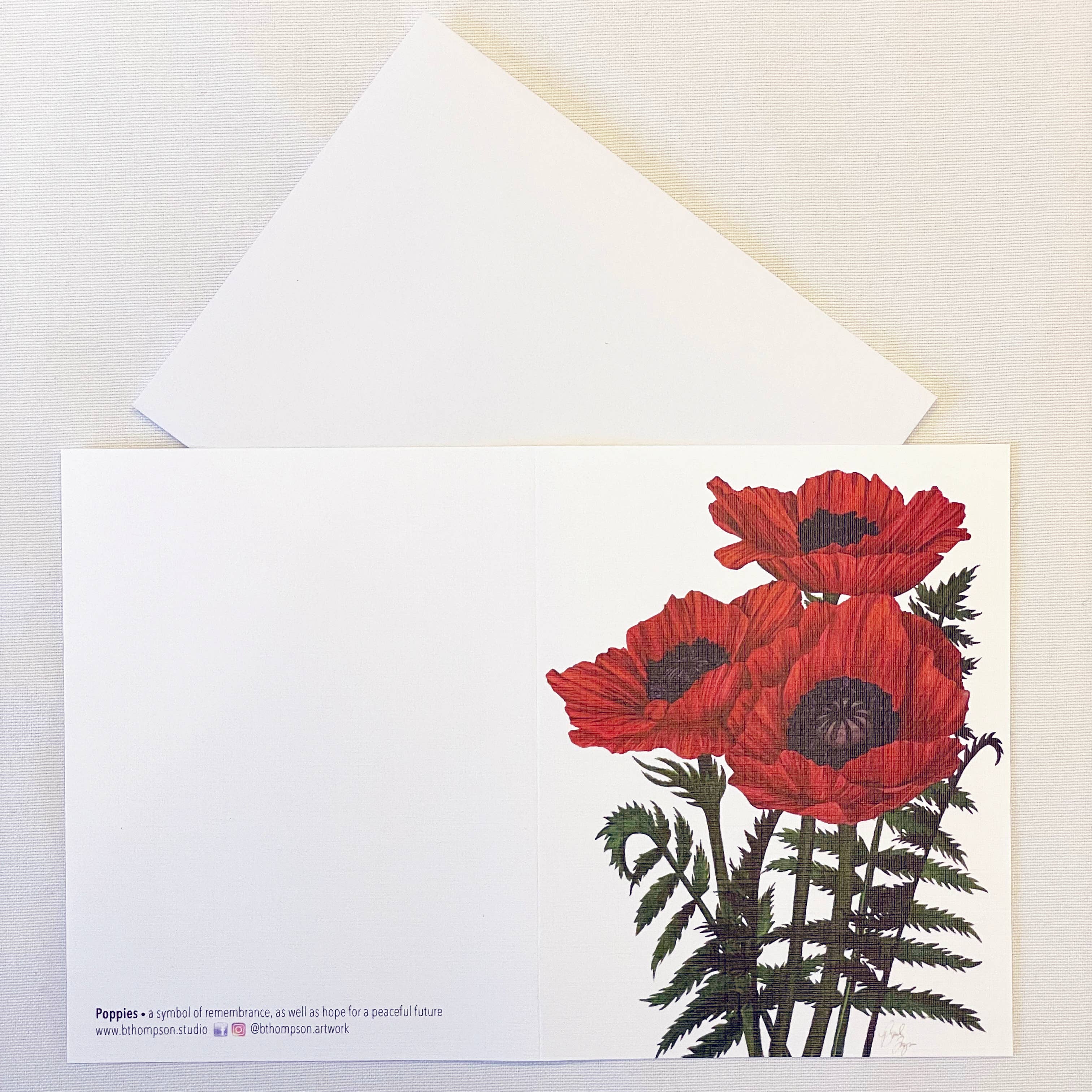 Broad Bloom - Wholesale Stationery/Notecard Set - Poppies Notecard1
