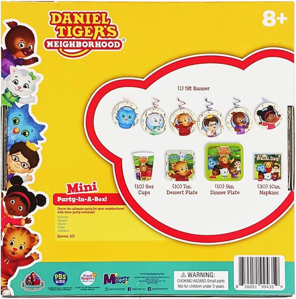 Mighty Mojo Toys - Wholesale Disposable Tableware Pack - Daniel Tiger's Neighborhood Party-In-A-Box - 61 Pieces Party6