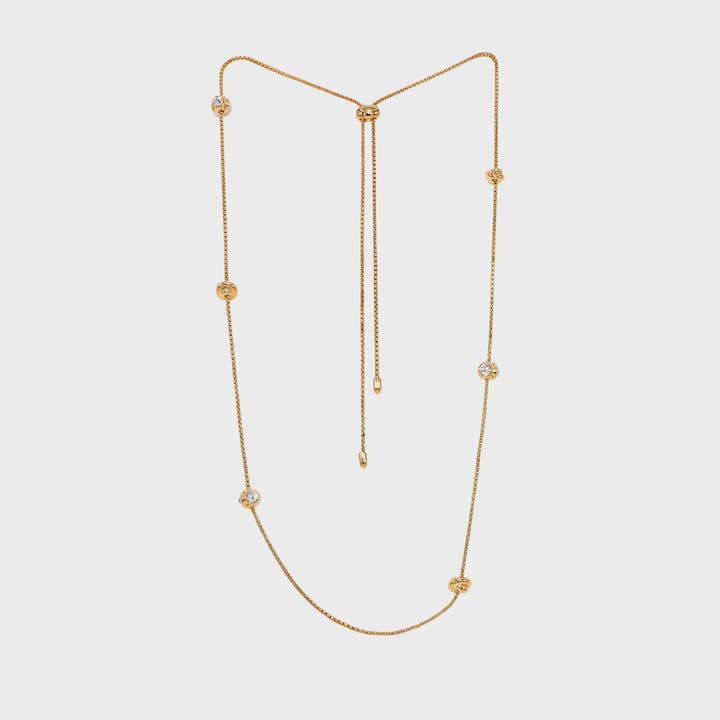 Collana lunga regolabile con perline per la vendita all'ingrosso da parte di Dalbit New York Jewelry